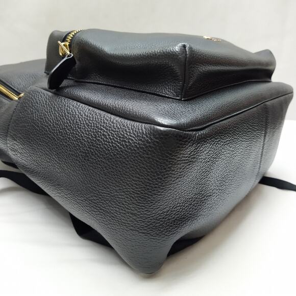 Coach Black Pebbled Leather Zipper Pocket Top Handle Backpack main image 5